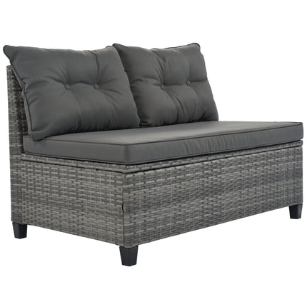 PX13- 8-pieces Outdoor Wicker Round Sofa Set;  Half-Moon Sectional Sets All Weather;  Curved Sofa Set With Rectangular Coffee Table;  PE Rattan Water-resistant and UV Protected;  Movable Cushion - Likeshoppe 