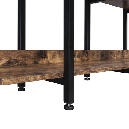 BC1- 5 Tier Bookcase Home Office Open Bookshelf, Vintage Industrial Style Shelf with Metal Frame, MDF Board - Likeshoppe 
