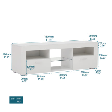 TV6- White morden TV Stand with LED Lights,high glossy front TV Cabinet,can be assembled in Lounge Room, Living Room or Bedroom,color:WHITE - Likeshoppe 