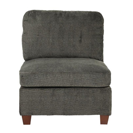 S5- Living Room Furniture Grey Chenille Modular Sectional 8pc Set Large Corner L-Sectional Modern Couch 2x Corner Wedge 4x Armless Chairs and 2x Ottomans Plywood - Likeshoppe 