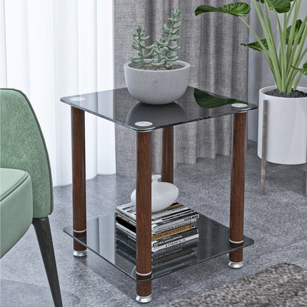 ST2- 1-Piece Side Table ;  2-Tier Space End Table ; Modern Night Stand;  Sofa table;  Side Table with Storage Shelve - Likeshoppe 