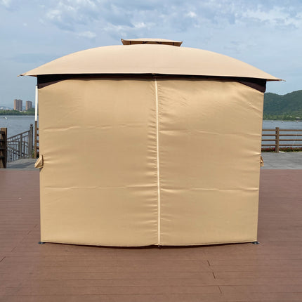 AG11- 10x10 Ft Outdoor Patio Garden Gazebo Canopy;  Outdoor Shading;  Gazebo Tent With Curtains - Likeshoppe 