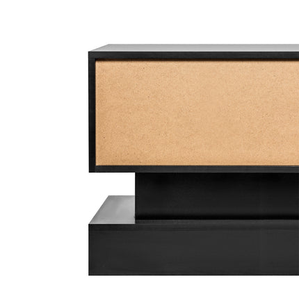 TV5- 63inch BLACK morden TV Stand with LED Lights,high glossy front TV Cabinet,can be assembled in Lounge Room, Living Room or Bedroom,color:BLACK - Likeshoppe 