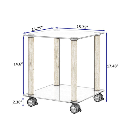ST2- 1-Piece Side Table ;  2-Tier Space End Table ; Modern Night Stand;  Sofa table;  Side Table with Storage Shelve - Likeshoppe 