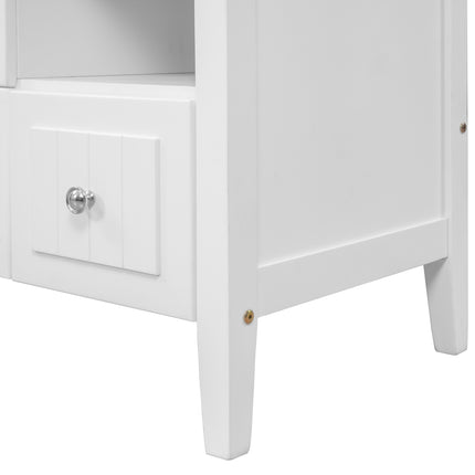 PT1- 36\\" Bathroom Vanity with Ceramic Basin;  Bathroom Storage Cabinet with Two Doors and Drawers;  Solid Frame;  Metal Handles - Likeshoppe 