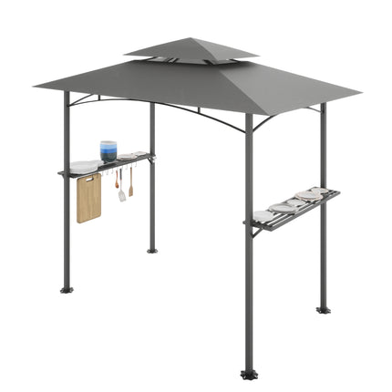 AG6- 8x 5 FT Grill Gazebo Grill Canopy Double Tiered BBQ Gazebo Outdoor BBQ Canopy - Likeshoppe 