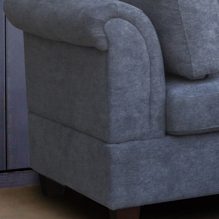 S2- Diego Gray Fabric Sectional Sofa with Right Facing Chaise, Storage Ottoman, and 2 Accent Pillows - Likeshoppe 