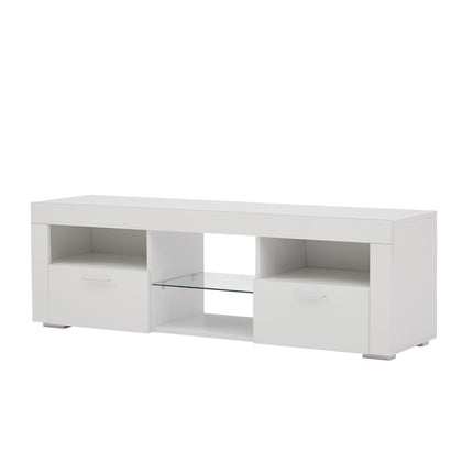 TV6- White morden TV Stand with LED Lights,high glossy front TV Cabinet,can be assembled in Lounge Room, Living Room or Bedroom,color:WHITE - Likeshoppe 