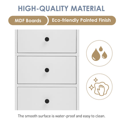 PU13- Tall Bathroom Cabinet;  Freestanding Storage Cabinet with 3 Drawers and Adjustable Shelf;  MDF Board with Painted Finish - Likeshoppe 