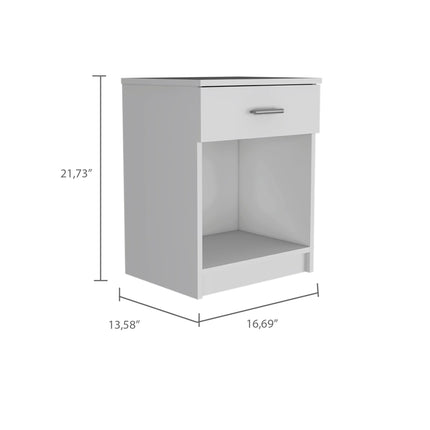PE3- Pictor Nightstand, One Drawer, Lower Shelf, Superior Top, Black - Likeshoppe 