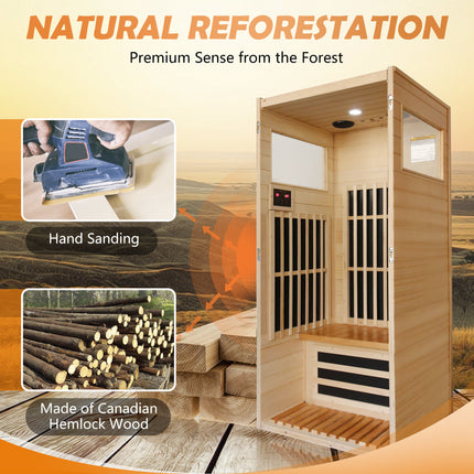AK2- Single Graphene Far Infrared Sauna Room Dual Audio Bluetooth - Likeshoppe 