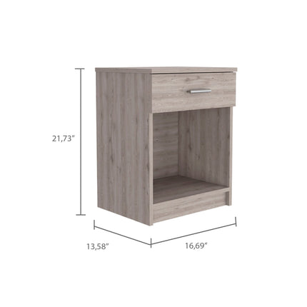 PE3- Pictor Nightstand, One Drawer, Lower Shelf, Superior Top, Black - Likeshoppe 