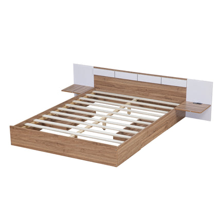 PF5- Queen Size Platform Bed with Headboard, Drawers, Shelves, USB Ports and Sockets - Likeshoppe 