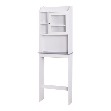 PU18- Modern Over The Toilet Space Saver Organization Wood Storage Cabinet for Home;  Bathroom -White - Likeshoppe 