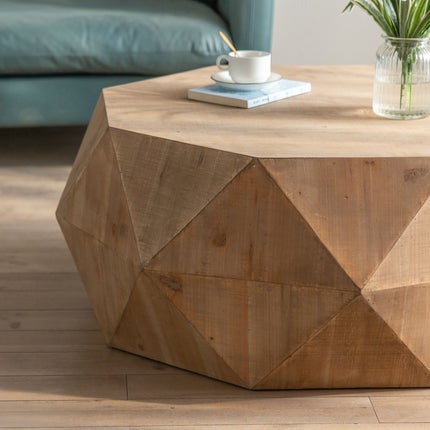 C1- 38"Three-dimensional Embossed Pattern Design American Retro Style Coffee Table - Likeshoppe 