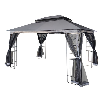 AG13- 13x10 Outdoor Patio Gazebo Canopy Tent With Ventilated Double Roof And Mosquito net(Detachable Mesh Screen On All Sides); Suitable for Lawn;  Garden;  Backyard and Deck - Likeshoppe 