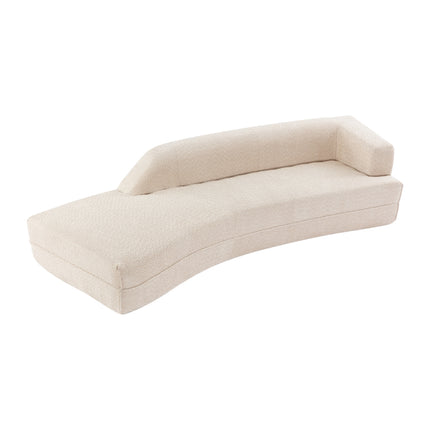 F5- 109.4" Curved Chaise Lounge Modern Indoor Sofa Couch for Living Room, Beige - Likeshoppe 