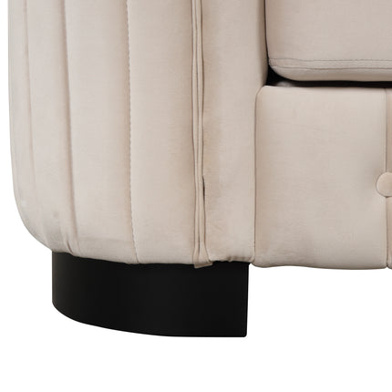 F1 82\" Mid Century Modern Sofa with Rubber Wood Legs; Velvet Upholstered Sofa Couch; Sofa with Thick Removable Seat Cushion;  3 Seater Sofa Couch for Living Room - Likeshoppe 