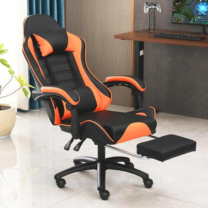 PM1- Ergonomic Gaming Chair for Adults, Comfortable Computer Chair for Heavy People, Adjustable Height Office Desk Chair with Wheels, Breathable Leather Video Game Chairs - Likeshoppe 