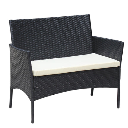 PX5- 4 PC Rattan Patio Furniture Set Outdoor Patio Cushioned Seat Wicker Sofa - Likeshoppe 