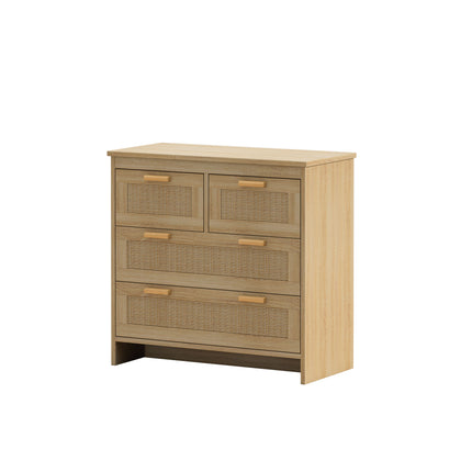 CB8-4 Drawers Rattan Cabinet,for Bedroom,Living Room,Dining Room,Hallways,Easy Assembly - Likeshoppe 