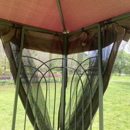 AG9- 10x10 Outdoor Patio Gazebo Canopy Tent With Ventilated Double Roof And Mosquito net(Detachable Mesh Screen On All Sides); Suitable for Lawn;  Garden;  Backyard and Deck - Likeshoppe 
