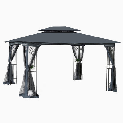 AG14- 13x10 Outdoor Patio Gazebo Canopy Tent With Ventilated Double Roof And Mosquito net(Detachable Mesh Screen On All Sides); Suitable for Lawn;  Garden;  Backyard and Deck; - Likeshoppe 