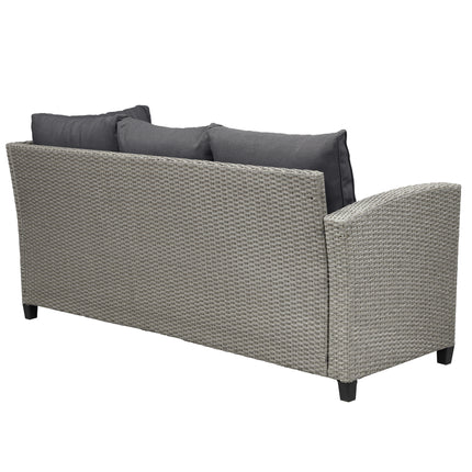 PX18- Patio Furniture Set;  5 Piece Outdoor Conversation Set;  Dining Table Chair with Ottoman and Throw Pillows - Likeshoppe 