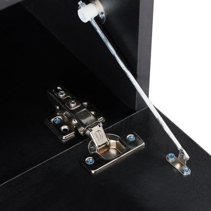 TV24- Black morden TV Stand with LED Lights; high glossy front TV Cabinet; can be assembled in Lounge Room; Living Room or Bedroom; color:black - Likeshoppe 
