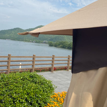 AG11- 10x10 Ft Outdoor Patio Garden Gazebo Canopy;  Outdoor Shading;  Gazebo Tent With Curtains - Likeshoppe 
