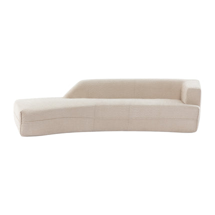 F5- 109.4" Curved Chaise Lounge Modern Indoor Sofa Couch for Living Room, Beige - Likeshoppe 
