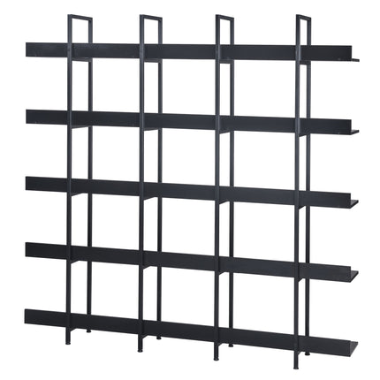 BC1- 5 Tier Bookcase Home Office Open Bookshelf, Vintage Industrial Style Shelf with Metal Frame, MDF Board - Likeshoppe 