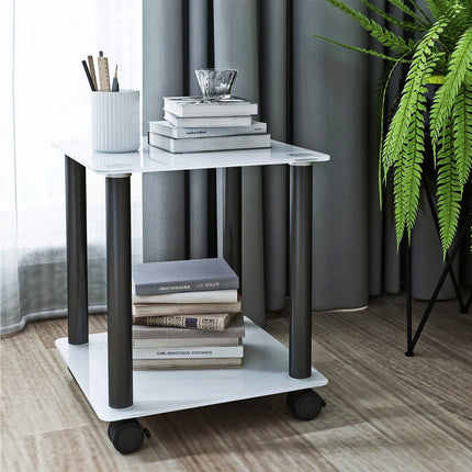 ST2- 1-Piece Side Table ;  2-Tier Space End Table ; Modern Night Stand;  Sofa table;  Side Table with Storage Shelve - Likeshoppe 