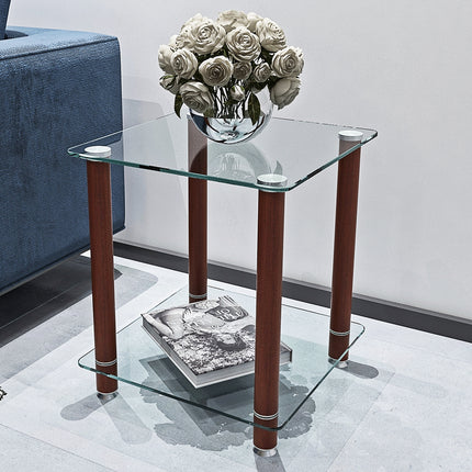 ST2- 1-Piece Side Table ;  2-Tier Space End Table ; Modern Night Stand;  Sofa table;  Side Table with Storage Shelve - Likeshoppe 