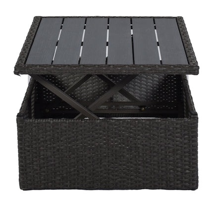 PX2- Outdoor Patio Rectangle Daybed with Retractable Canopy, Wicker Furniture Sectional Seating with Washable Cushions, Backyard, Porch - Likeshoppe 