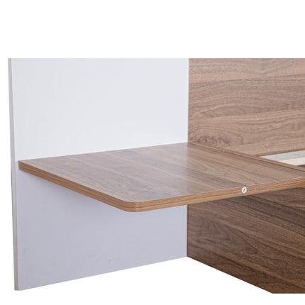 PF5- Queen Size Platform Bed with Headboard, Drawers, Shelves, USB Ports and Sockets - Likeshoppe 