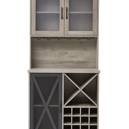 PB9- Farmhouse Wine Cabinet ;  Large Capacity Kitchen Sideboard Storage Cabinet With Wine Rack And Glass Holder;  Adjustable Shelf And 16 Square Compartments - Likeshoppe 
