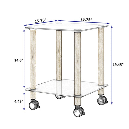 ST2- 1-Piece Side Table ;  2-Tier Space End Table ; Modern Night Stand;  Sofa table;  Side Table with Storage Shelve - Likeshoppe 