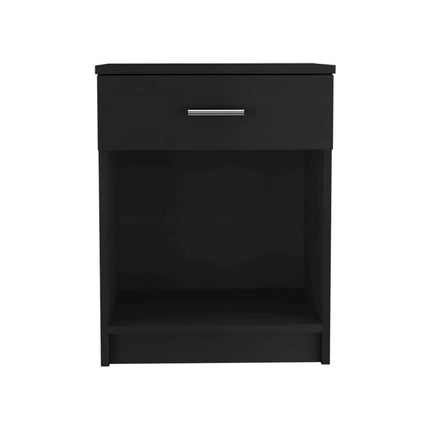 PE3- Pictor Nightstand, One Drawer, Lower Shelf, Superior Top, Black - Likeshoppe 