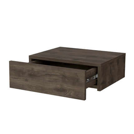 PE1- Vienna Floating Nightstand, Sleek Wall-Mounted Design with Spacious Drawer Storage, Dark Brown - Likeshoppe 