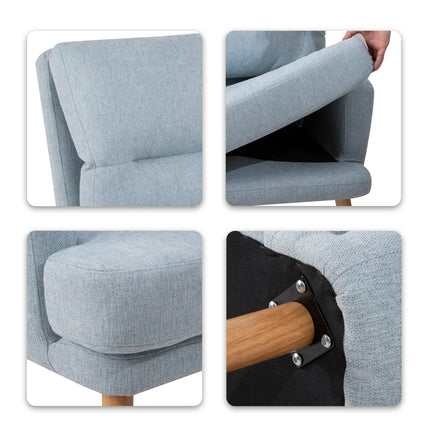 AF1- Accent Chair with Ottoman Set;  Fabric Armchair with Wood Legs and Adjustable Backrest ;  Mid Century Modern Comfy Lounge Chair for Living Room;  Bedroom;  Reading Room and Study - Likeshoppe 