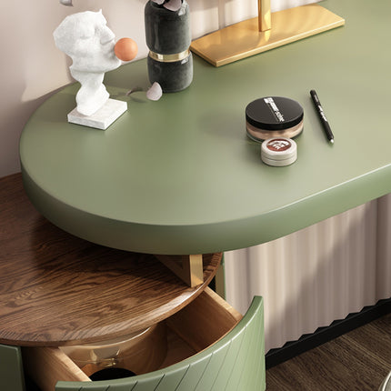 PH1- Modern Makeup Vanity Table With LED Lighted Mirror;  Dressing Table with Movable Tray Top;  4 Solid Wood Drawer;  Without Stool;  43\" - Likeshoppe 