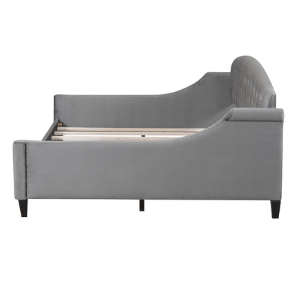 BR7- Modern Luxury Tufted Button Daybed, Full, Gray (Old SKU: SM001009AAE) - Likeshoppe 