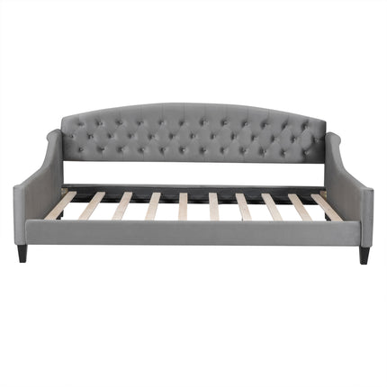 BR7- Modern Luxury Tufted Button Daybed, Full, Gray (Old SKU: SM001009AAE) - Likeshoppe 