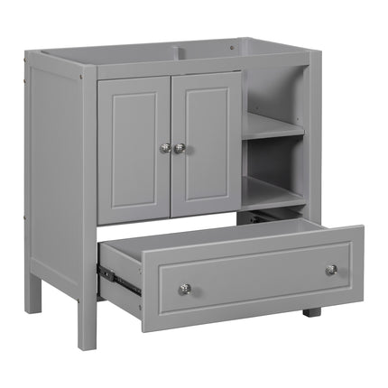 PT9- 30\\" Bathroom Vanity Base Only;  Solid Wood Frame;  Bathroom Storage Cabinet with Doors and Drawers - Likeshoppe 