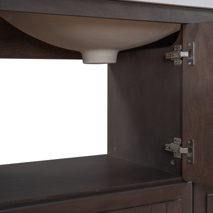 PT1- 36\\" Bathroom Vanity with Ceramic Basin;  Bathroom Storage Cabinet with Two Doors and Drawers;  Solid Frame;  Metal Handles - Likeshoppe 