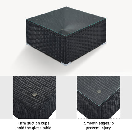 PX7- 8-Pieces Outdoor Patio Furniture Sets;  Garden Conversation Wicker Sofa Set;  Single Sofa Combinable - Likeshoppe 
