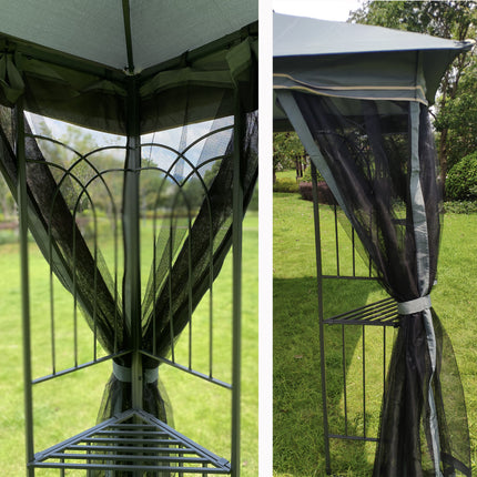 AG14- 13x10 Outdoor Patio Gazebo Canopy Tent With Ventilated Double Roof And Mosquito net(Detachable Mesh Screen On All Sides); Suitable for Lawn;  Garden;  Backyard and Deck; - Likeshoppe 