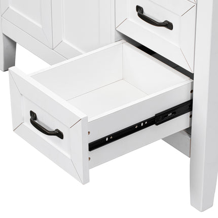 PT8- 36' Bathroom Vanity with Sink Combo;  White Bathroom Cabinet with Drawers;  Solid Frame and MDF Board - Likeshoppe 