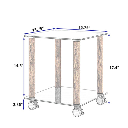 ST2- 1-Piece Side Table ;  2-Tier Space End Table ; Modern Night Stand;  Sofa table;  Side Table with Storage Shelve - Likeshoppe 
